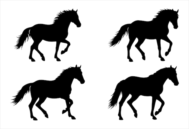馬と野生生物のデザインのための馬のシルエットコレクション