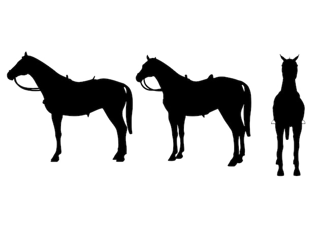 Vector horse silhouette, high-quality detailed horse