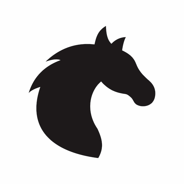 horse silhouette icon flat style