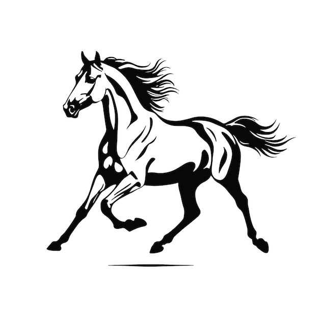 Horse silhouette outline vector illustration