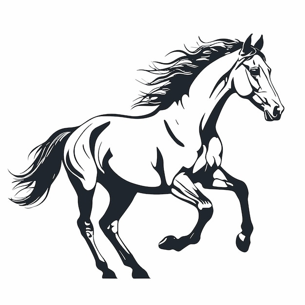 Horse silhouette outline vector illustration