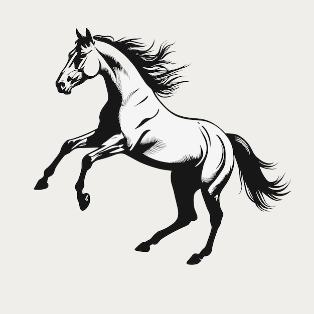 Horse silhouette outline vector illustration