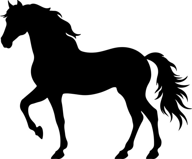 Horse silhouette vector illustration white background