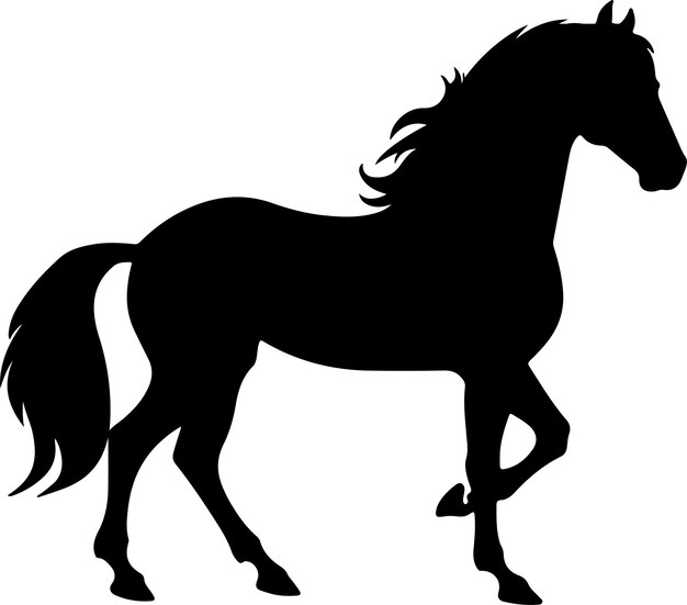 馬のシルエット ベクトルイラスト 白い背景