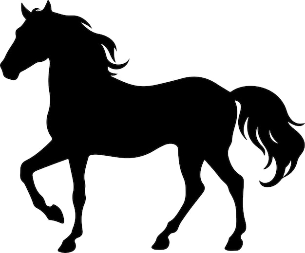 Illustrazione vettoriale della silhouette di un cavallo sullo sfondo bianco