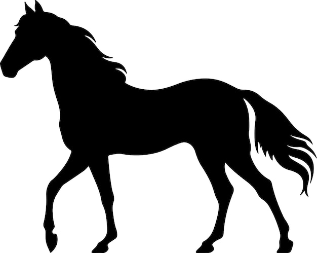 Horse Silhouette Vector Illustration White Background