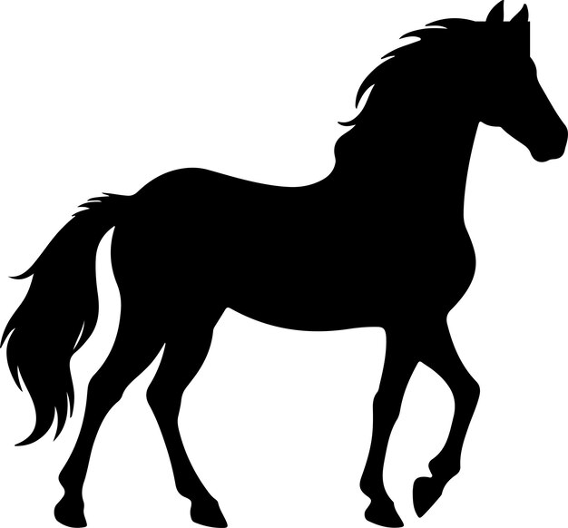 Illustrazione vettoriale della silhouette di un cavallo sullo sfondo bianco