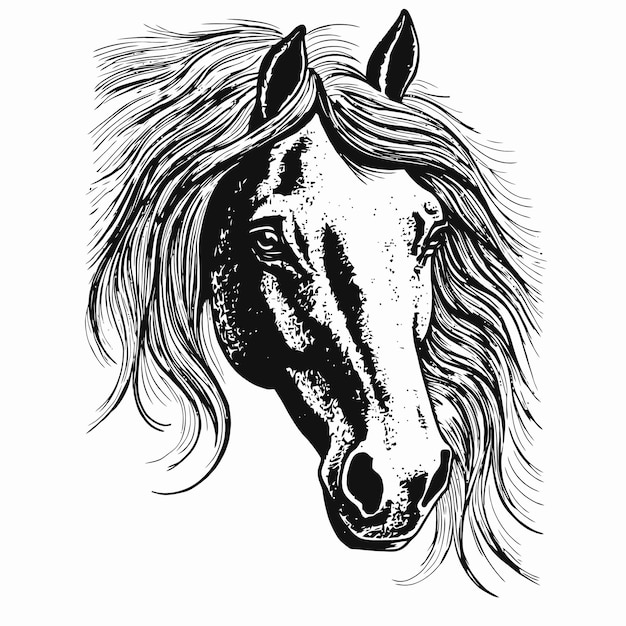 馬のスケッチ 馬の手描きイラスト