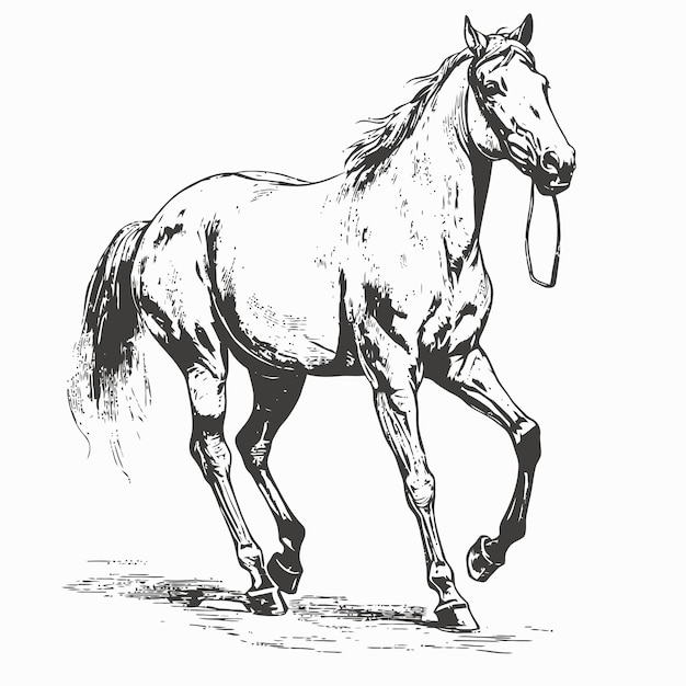 Vettore schizzo di cavallo illustrazione disegnata a mano di un cavallo