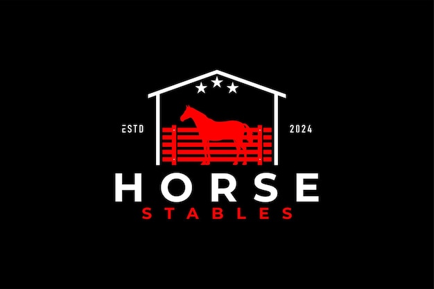 Horse stables vector logo design