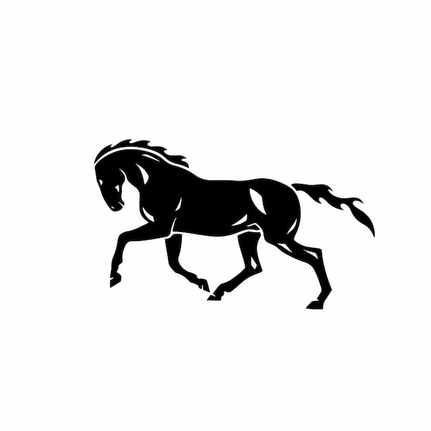 Vector horse symbol logo tattoo design stencil vector illustration