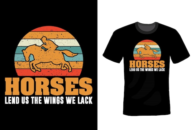 Horse T shirt design, typography, vintage