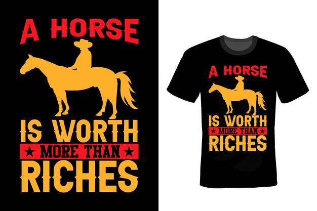 Horse T shirt design, typography, vintage