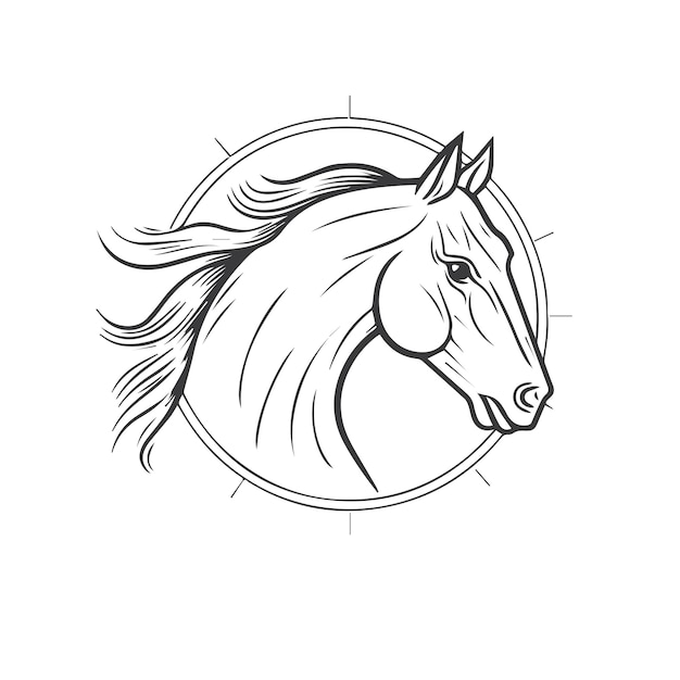 Vector horse time frame clock design