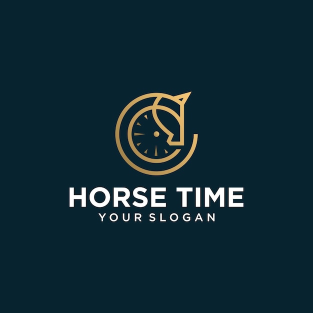 A horse time logo with a watch on it