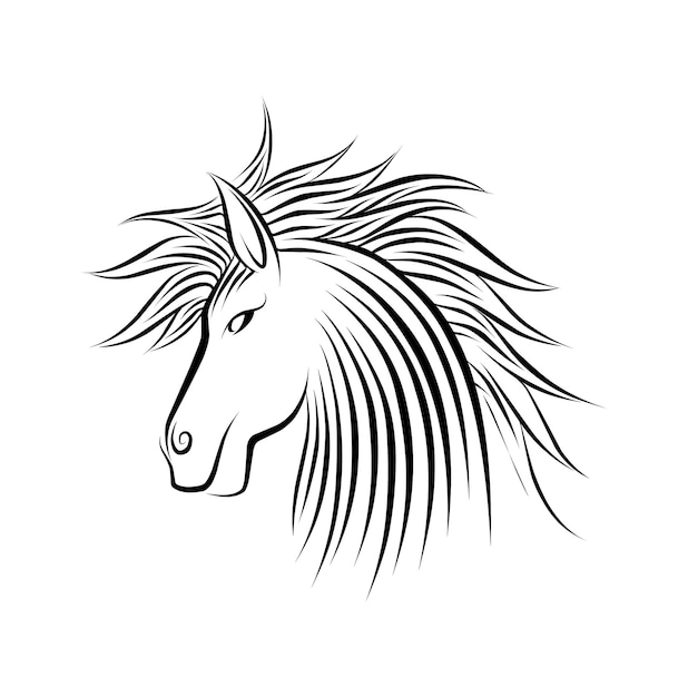 Horse tribal silhouette illustration