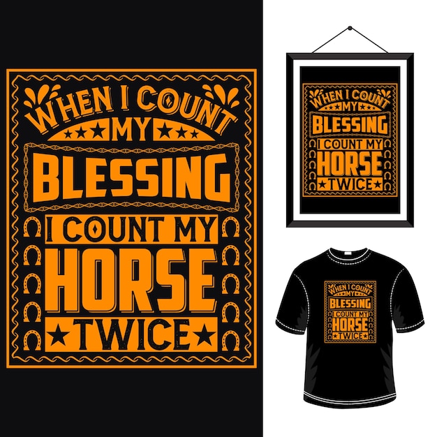 Horse typography design horse quotes t shirt design vector template