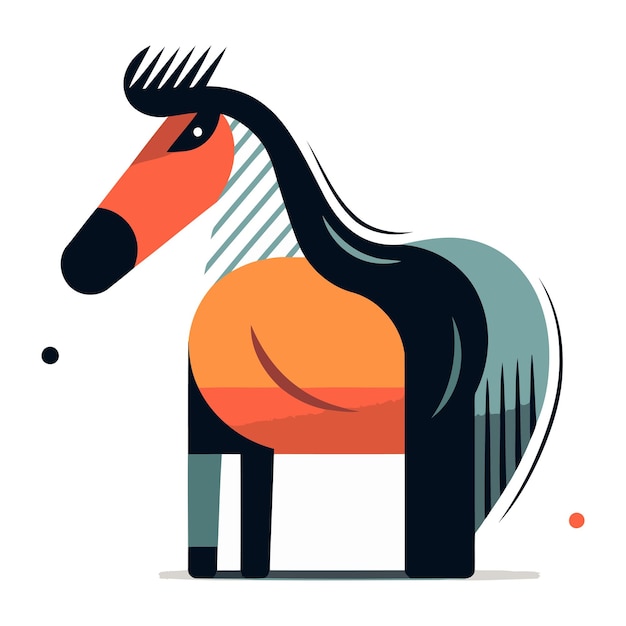 Premium Vector | Horse vector illustration flat design style modern ...