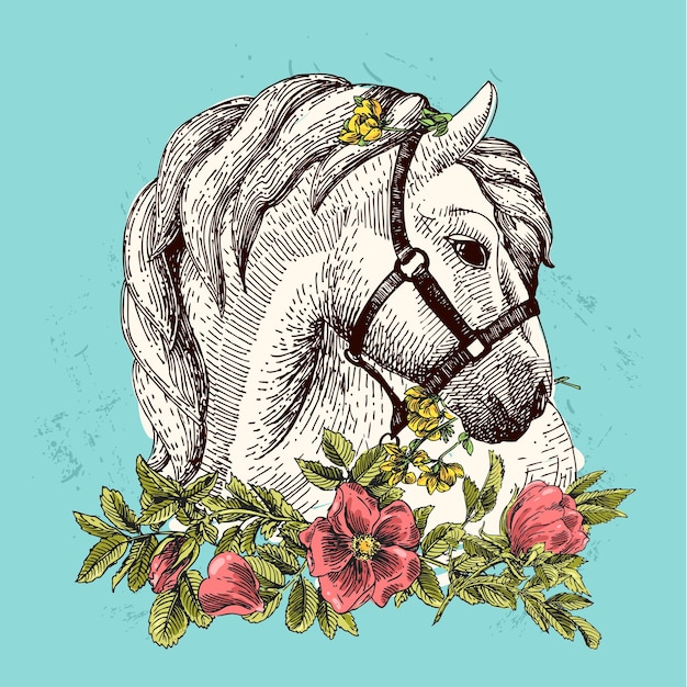 Cavallo con fiore