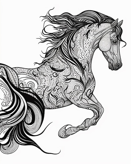 Premium Vector | A horse with a pattern on its body