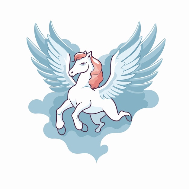 Horse with wings Vector illustration isolated on a white background