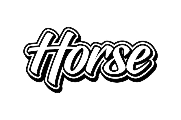 Vector horsehorse text effect vector illustration