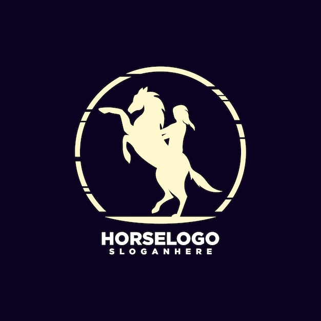 Horseman logo design vector