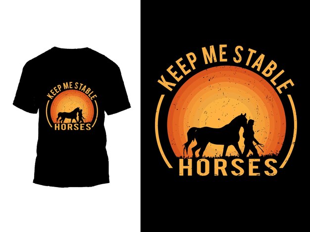 Vector horses running man t shirt tamplet