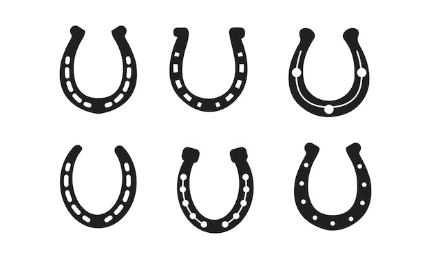 Horseshoe icon set Luck symbol Vector illustration