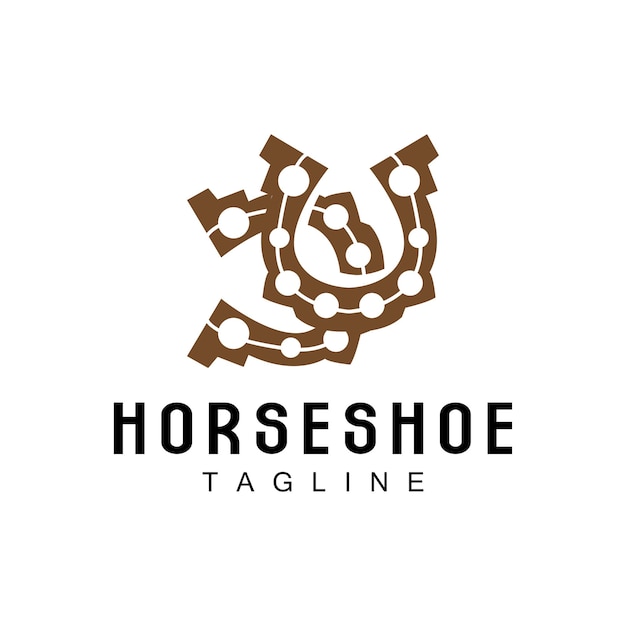 Vector horseshoe logo cowboy horse vector icon design symbol template