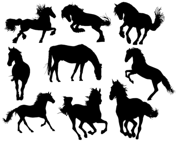 ベクトル horsesilhouettepostures