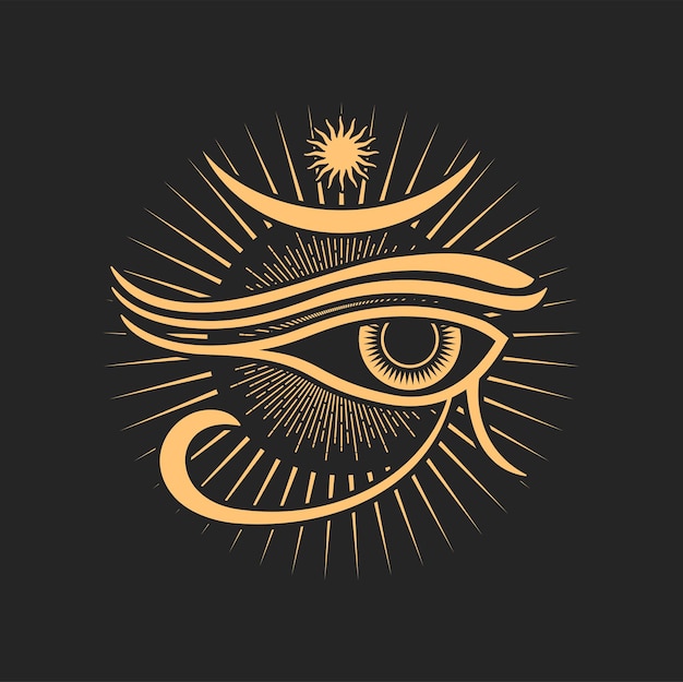 Vector horus evil seeing eye witchcraft magic symbol