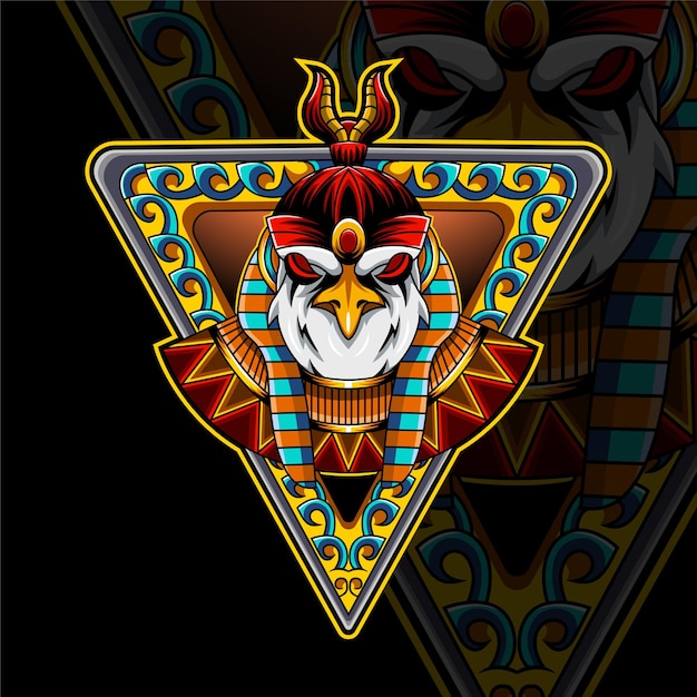 Design del logo della mascotte di horus esport