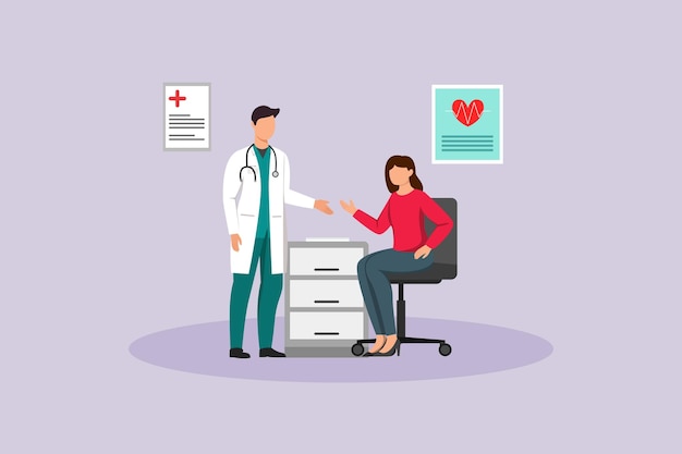 Hospital activity concept Colored flat vector illustration isolated