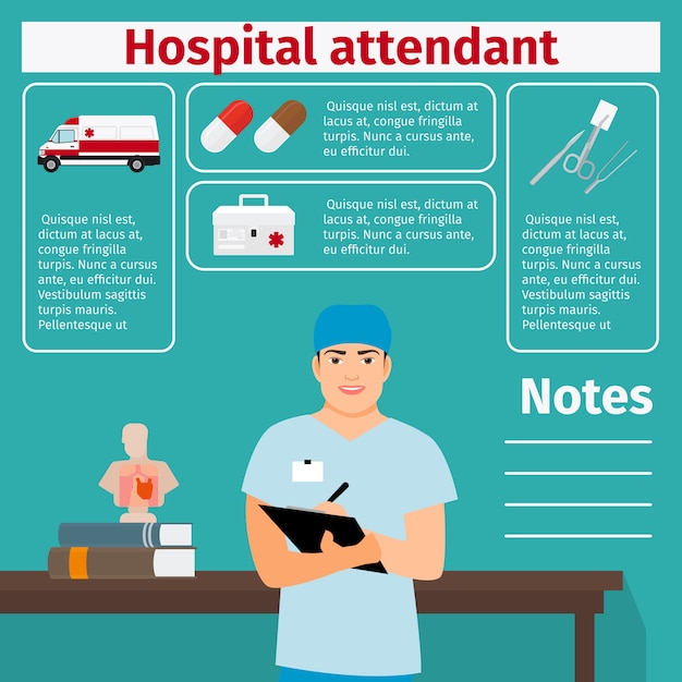 病院アテンダントおよび医療機器テンプレート