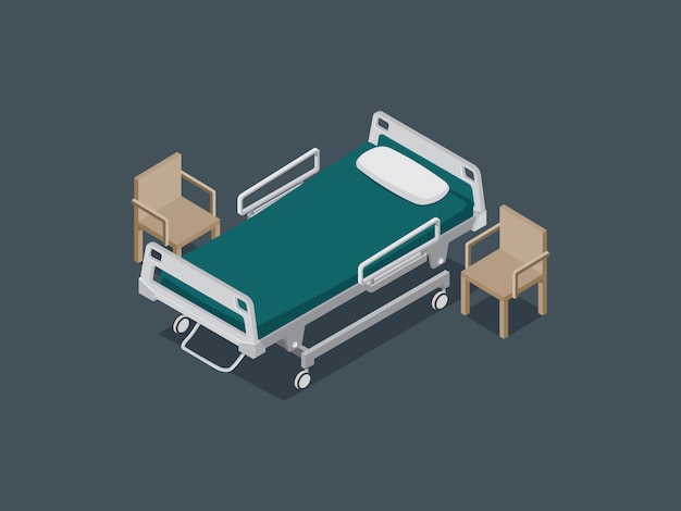 Vector hospital bed for decorate isometric