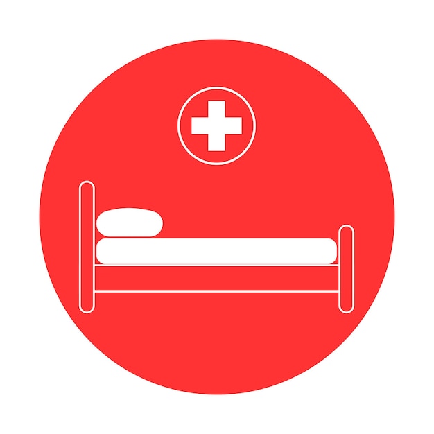 Hospital bed with medical equipments intensive care resuscitation