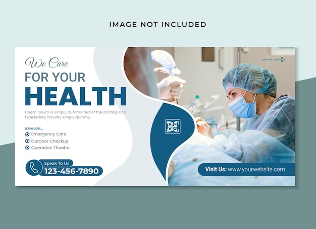 Vector hospital billboard banner template design