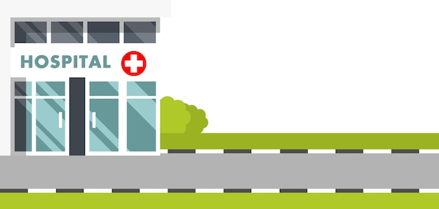 Hospital Building Background in Flat Style