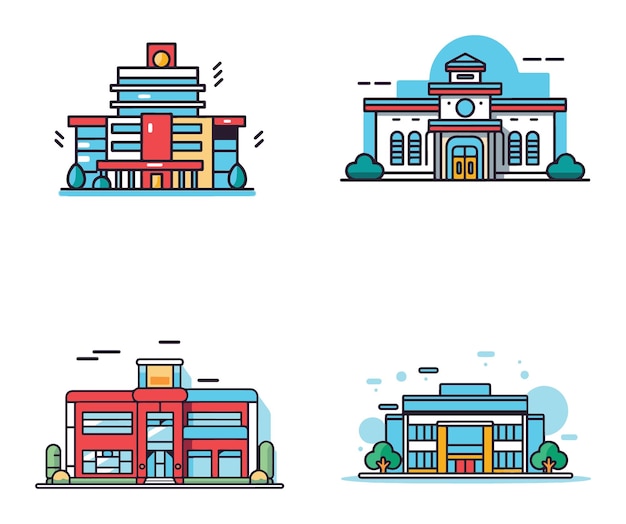 Hospital Building flat minimal illustrated vector silhoutte icon