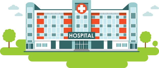 Vector hospital building in flat style