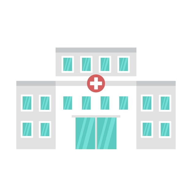 Hospital building icon Flat illustration of hospital building vector icon for web design