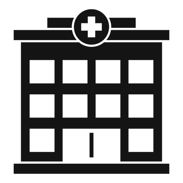 병원 건물 아이콘 흰색 배경에 고립 된 웹 디자인을 위한 병원 건물 벡터 아이콘의 간단한 그림