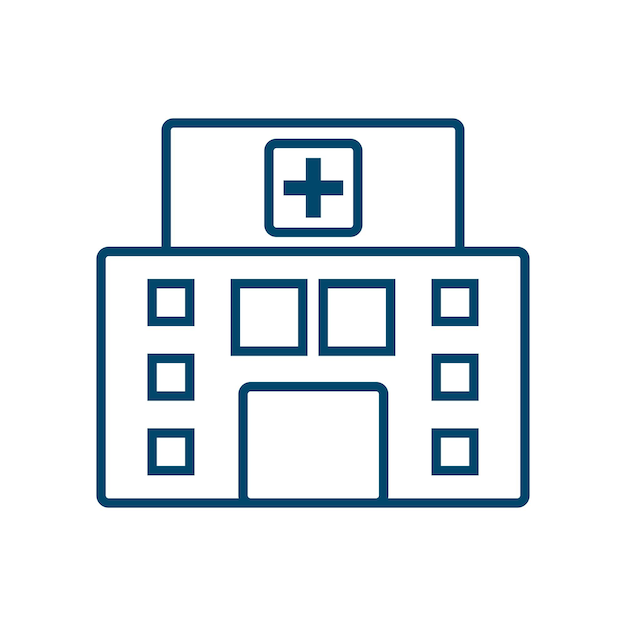 Hospital Building Icon Vector Design Template