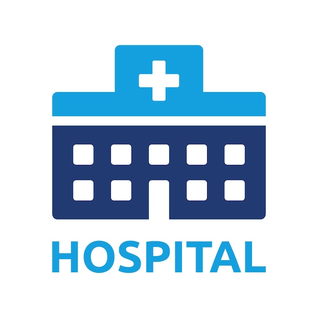 Vector hospital building icon.