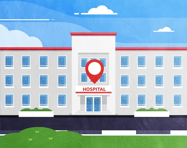 Hospital building premium vector