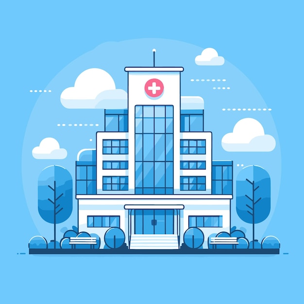 Vector hospital building vector medical care institute generated ai