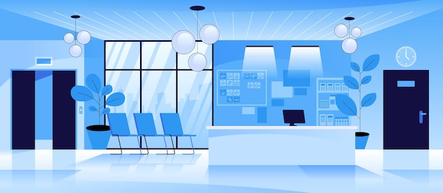 Hospital business modern office reception vector