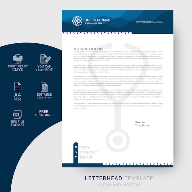 Hospital corporate letterhead template