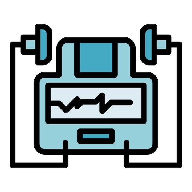 Icona del defibrillatore ospedaliero icona vettoriale del defibrillatore ospedaliero per il web design isolato su sfondo bianco piatto